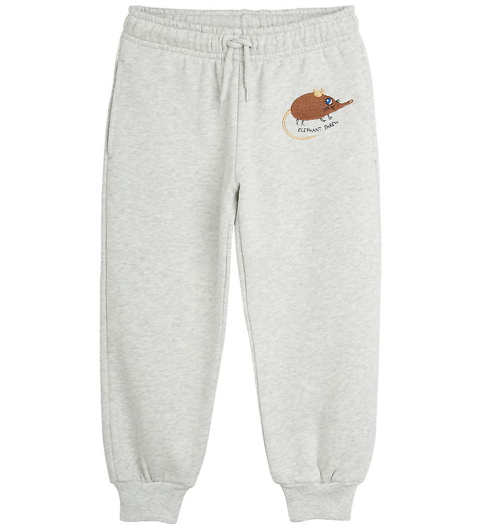 Mini Rodini Sweatpants - Elephant Shrew - Gråmeleret Mini Rodini Sweatpants - Elephant Shrew - Gråmeleret