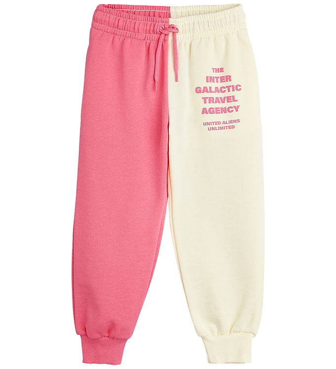 Mini Rodini Sweatpants - Travel Agency - Beige/Rosa