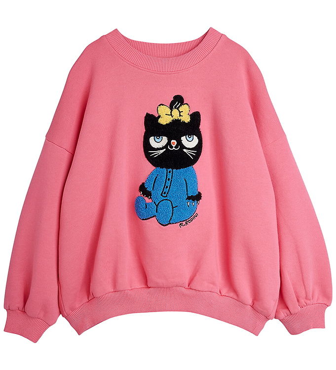 Mini Rodini Sweatshirt - Cat - Pink Mini Rodini Sweatshirt - Cat - Pink