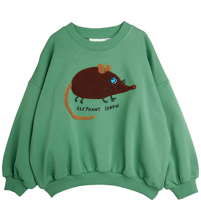 Mini Rodini Sweatshirt - Elephant Shrew - Grøn Mini Rodini Sweatshirt - Elephant Shrew - Grøn