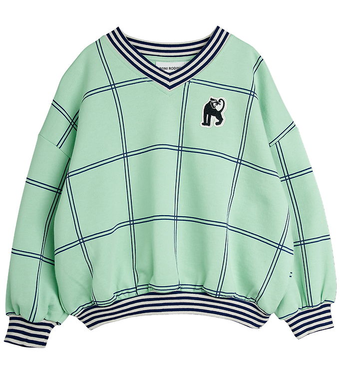 Mini Rodini Sweatshirt - Panther Patch - Grøn m. Tern Mini Rodini Sweatshirt - Panther Patch - Grøn m. Tern