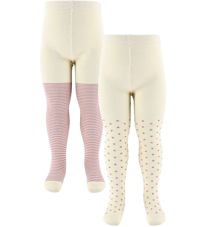 MiniPop Strømpebukser - Bambus - 2-pak - Pale Pink