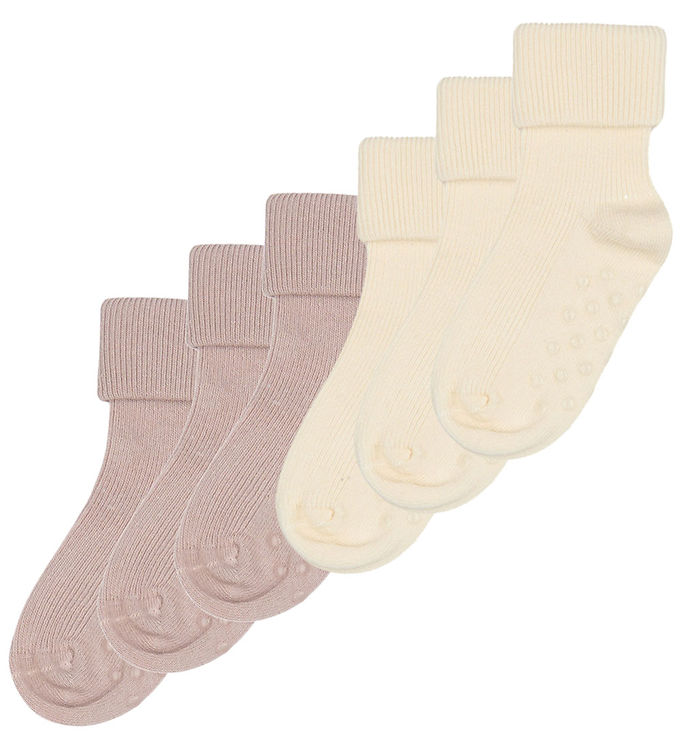 MiniPop Strømper - Viskose - 6-pak - Rose/Hvid MiniPop Strømper - Viskose - 6-pak - Rose/Hvid
