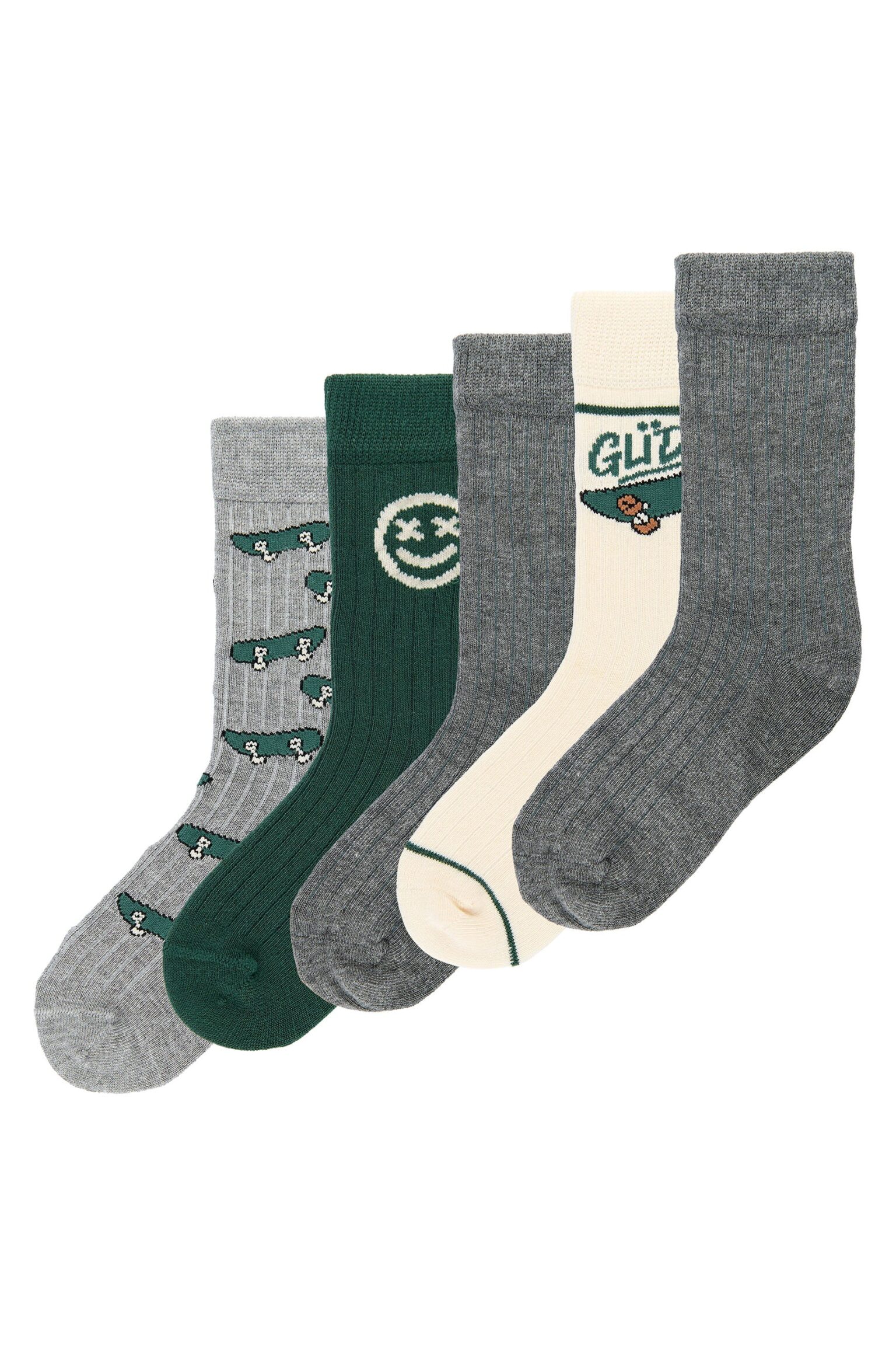 Minipop Morgan - Bamboo Socks 5-pack - Grey Melange - 19/22 Minipop Morgan - Bamboo Socks 5-pack - Grey Melange - 19/22