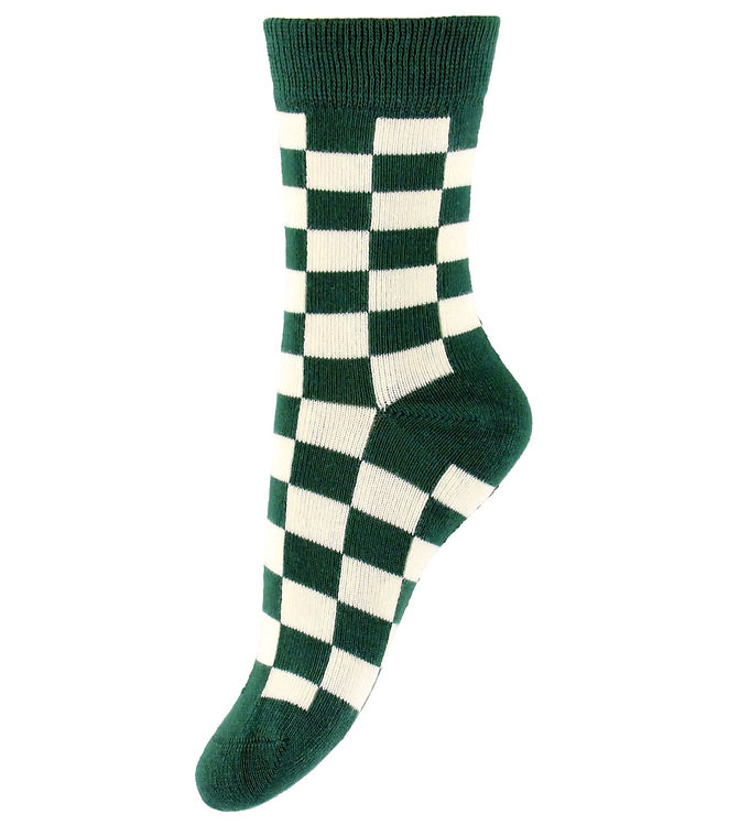 Minipop Strømper - Bambus - Emerald Green/Off White Minipop Strømper - Bambus - Emerald Green/Off White