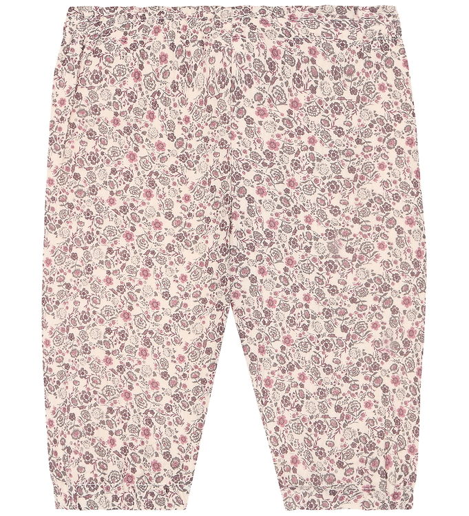 Minymo Bukser - Musselin - Pink Tint m. Blomster