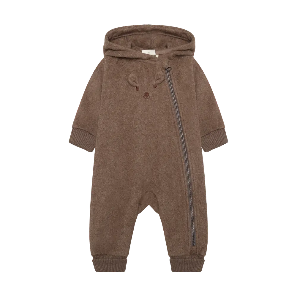 Minymo Køredragt M. Fleece - Chocolate Chip - 92
