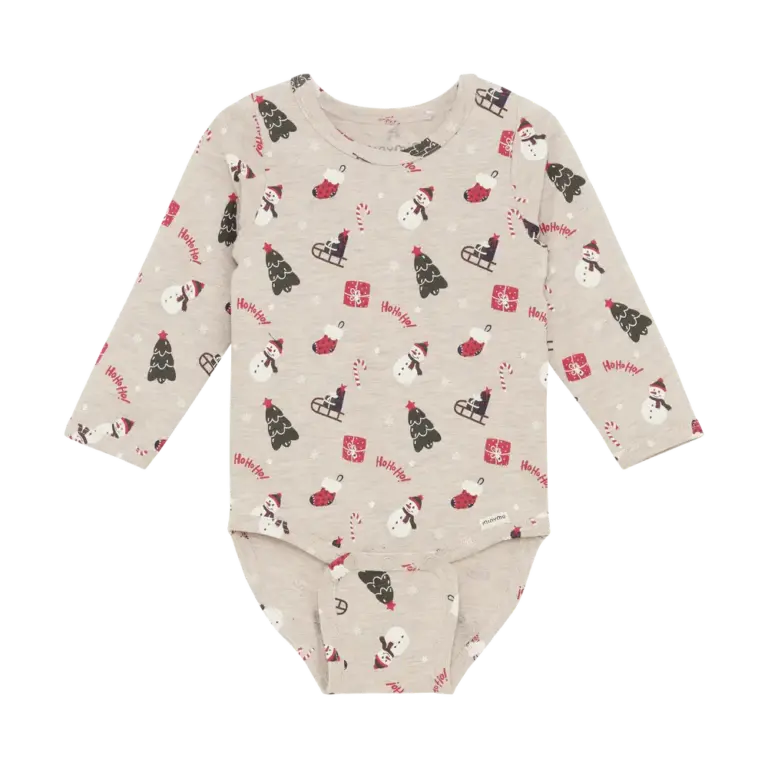 Minymo Langærmet Body - Beige Melange - 50