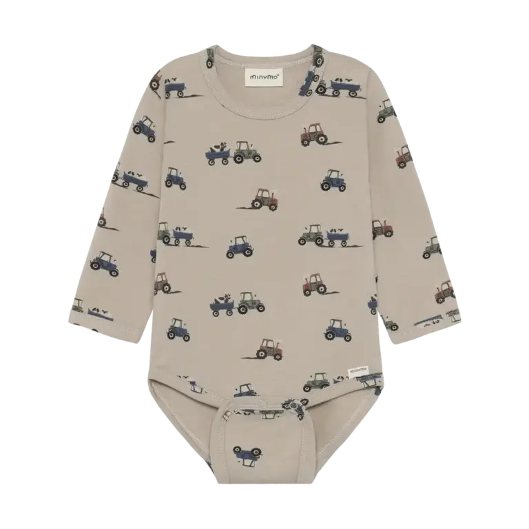 Minymo Langærmet Body - Feather Gray - 62