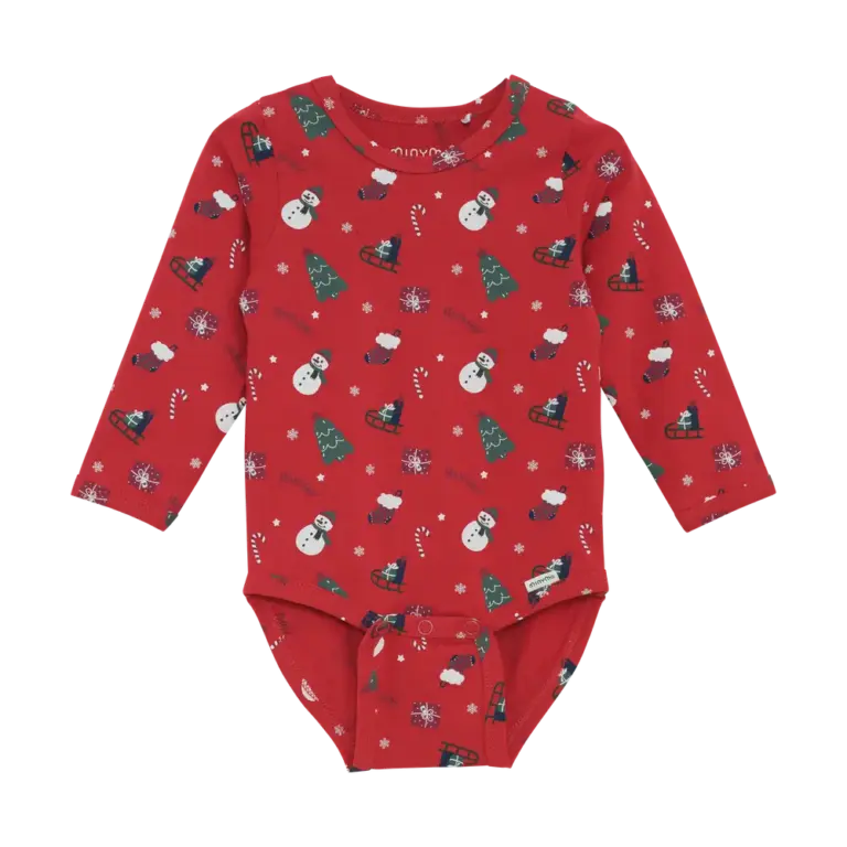 Minymo Langærmet Body - Scarlet Sage - 50