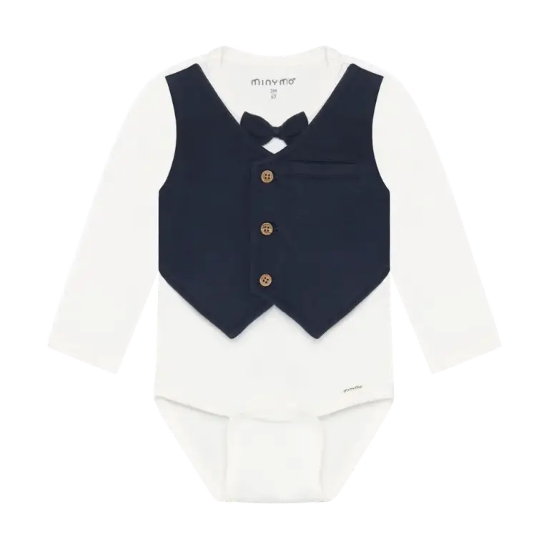 Minymo Langærmet Body - Snow White - 56