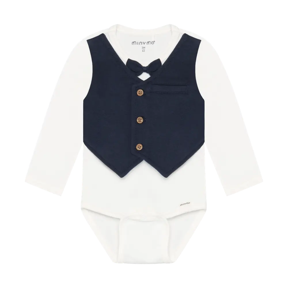 Minymo Langærmet Body - Snow White - 56