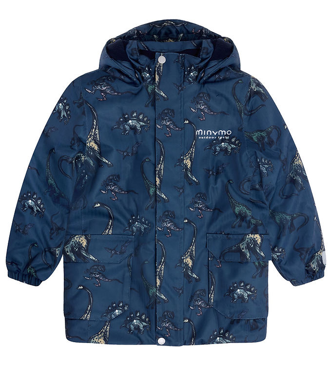 Minymo Vinterjakke - Dark Denim m. Dinoer