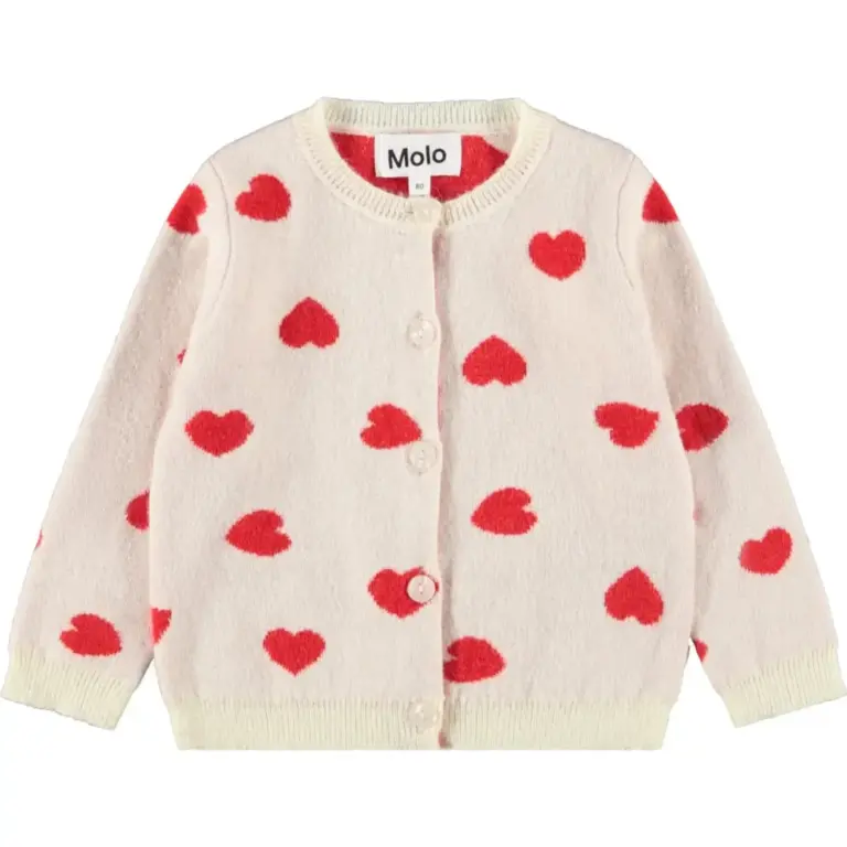 Molo Goldie Cardigan - Red Hearts - 104