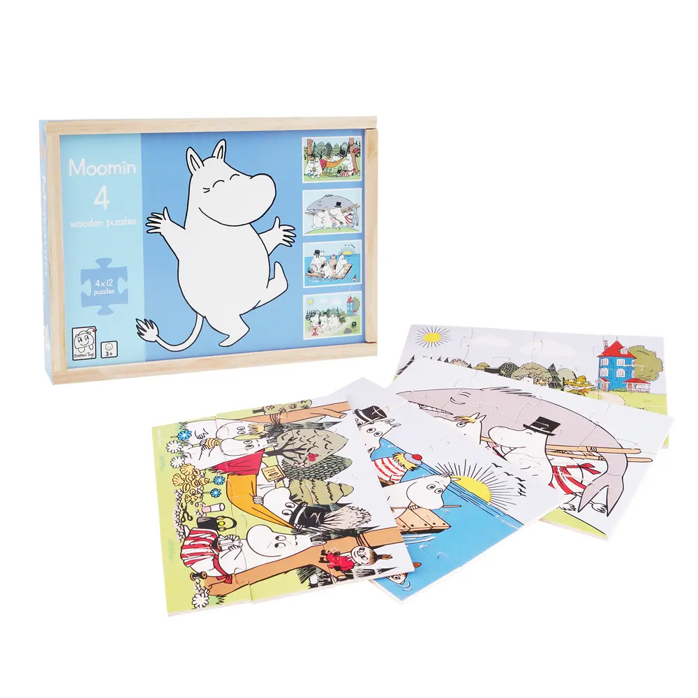 Moomin - 4 Wooden Puzzle In Box Moomin - 4 Wooden Puzzle In Box