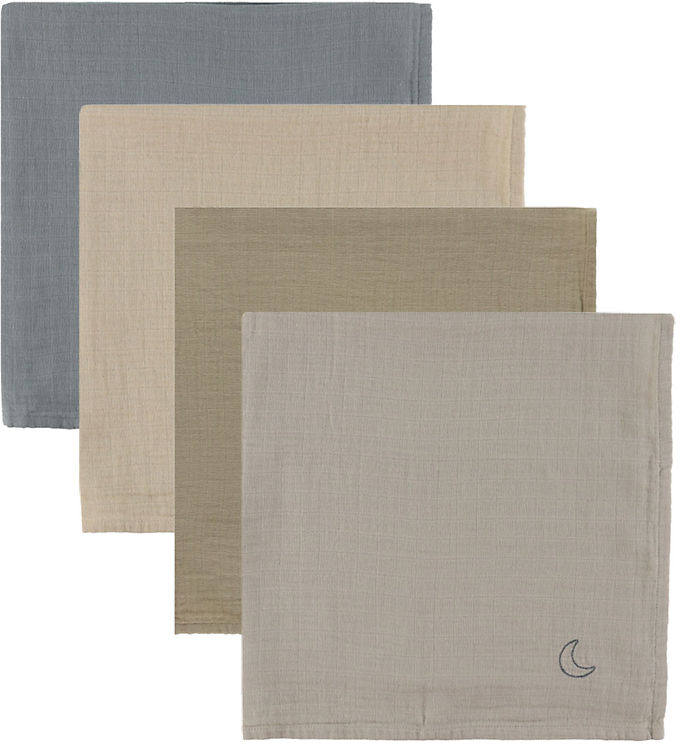 Moonboon Stofbleer - Musselin - 4-pak - Blue Mix