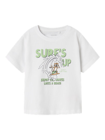 NAME IT Løs T-shirt Vagno Bright White Tiger Surf