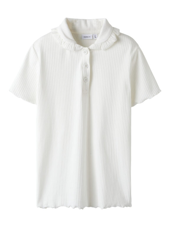 NAME IT Rib Polo T-shirt Kissia Cloud Dancer