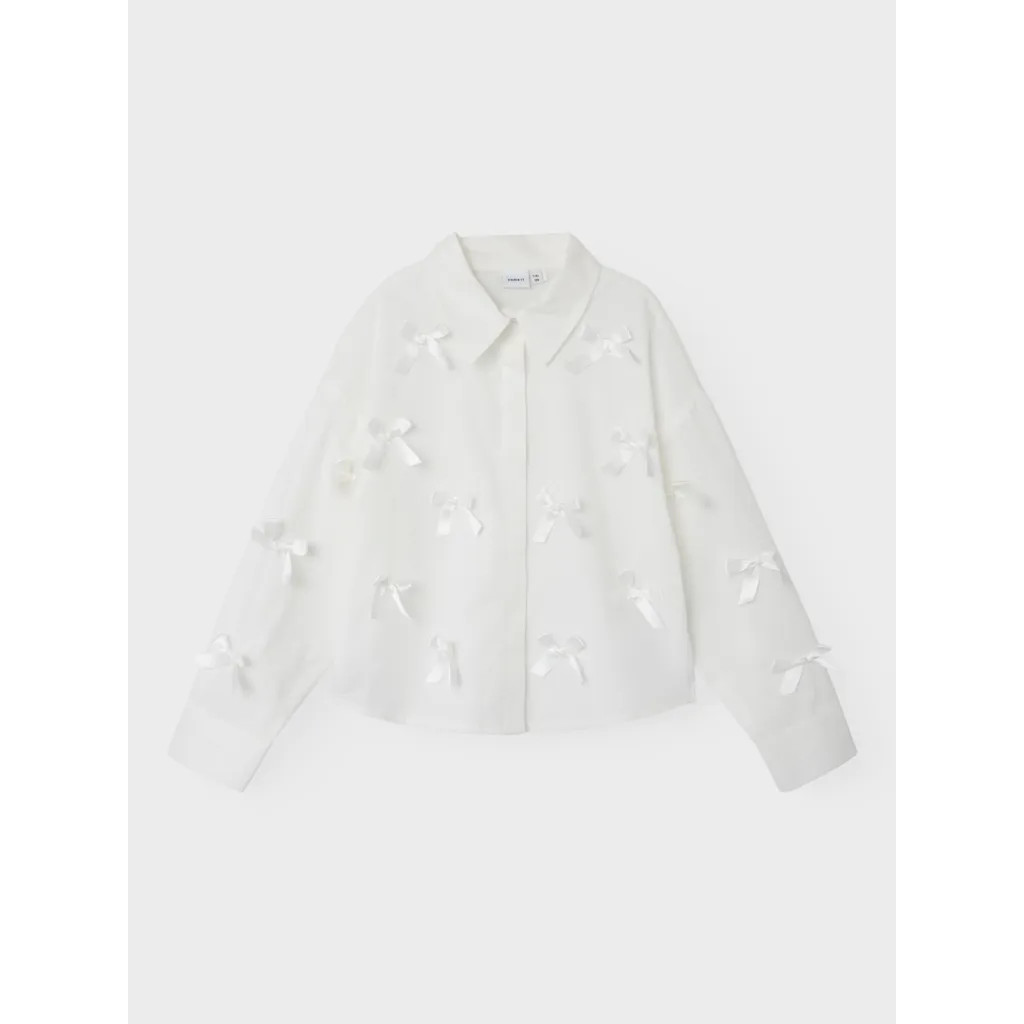 NAME IT Sløjfe Skjorte Olara Bright White Bow NAME IT Sløjfe Skjorte Olara Bright White Bow