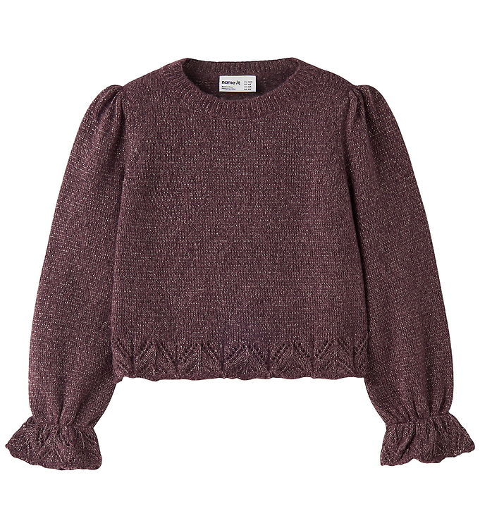 Name It Bluse - Strik - NmfRuel - Catawa Grape/Gold Lurex