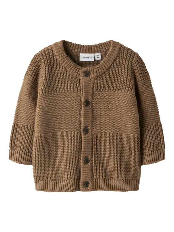 Name It Boys Knit Cardigan - Toasted Coconut - 50 cm