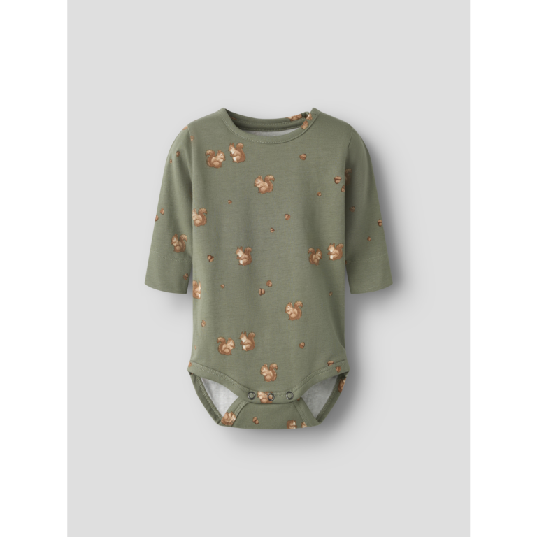 Name It Langærmet Body Til Baby Dreng Med Egern Print - 86