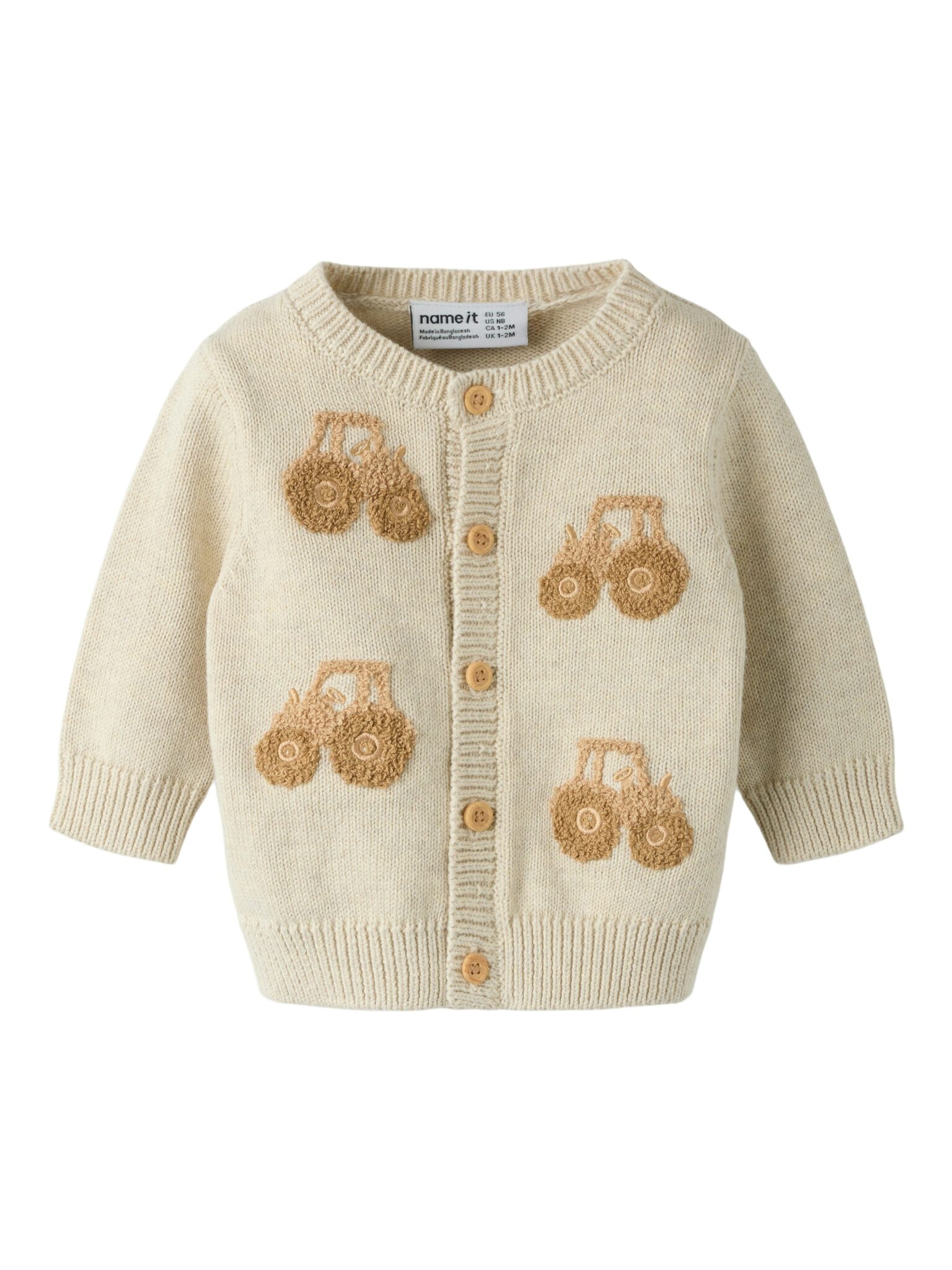 Name It London - LS Knit Cardigan - Peyote Melange - 50 cm