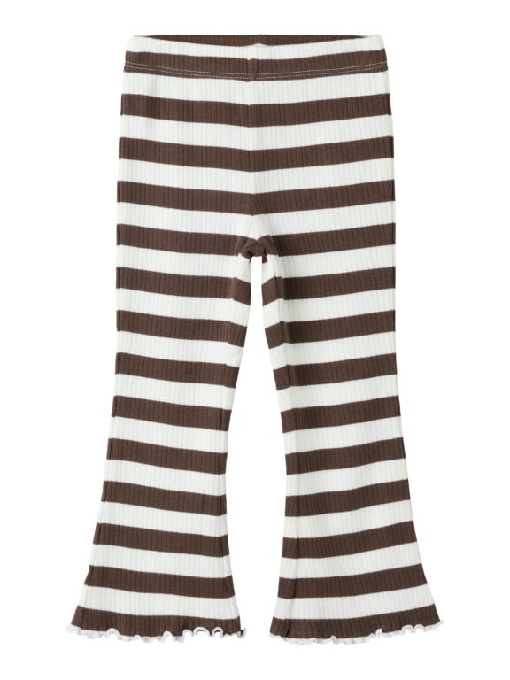 Name It Nilje - Bootcut Legging - Chocolate Brown / Cloud Dancer - 86 cm