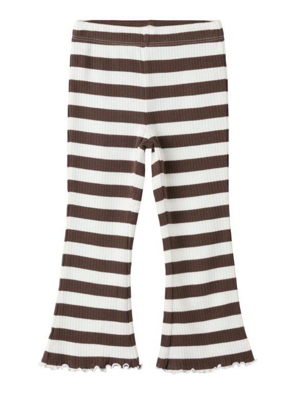 Name It Nilje - Bootcut Legging - Chocolate Brown / Cloud Dancer - 86 cm