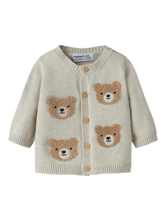 Name It Obase - LS Knit Cardigan - Peyote Melange - 50 cm
