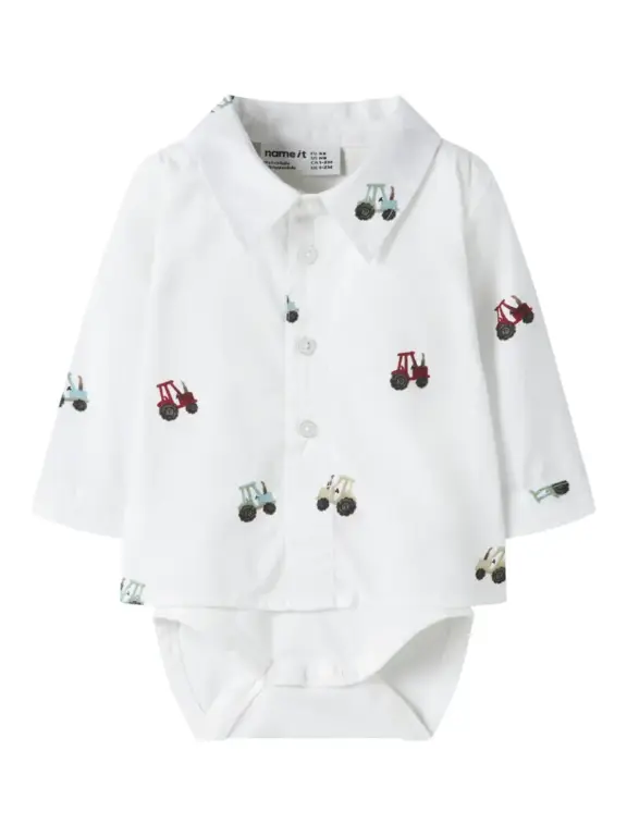 Name It Ractor Langærmet Bodyskjorte - Bright White - 74 Name It Ractor Langærmet Bodyskjorte - Bright White - 74
