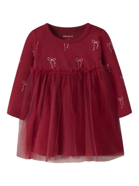 Name It Ratia - LS Dress - Red Dahlia - 68 cm