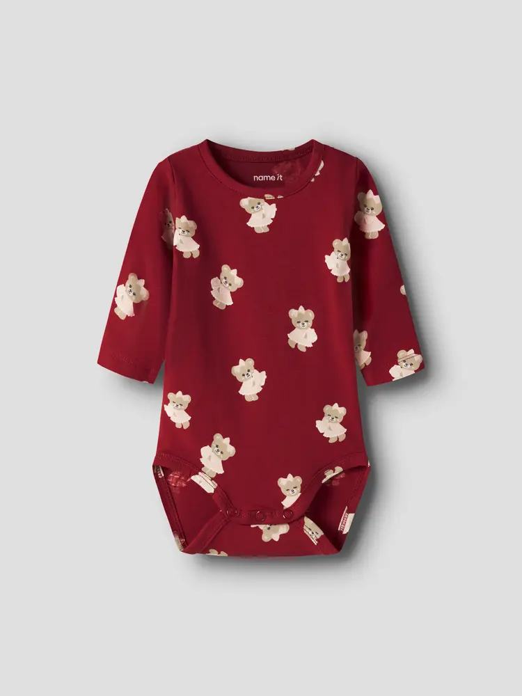 Name It Ratia Langærmet Body - Red Dahlia - 50