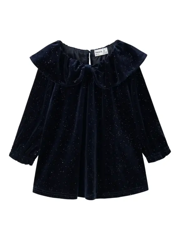 Name It Ricy Velour Kjole - Evening Blue - 98 Name It Ricy Velour Kjole - Evening Blue - 98