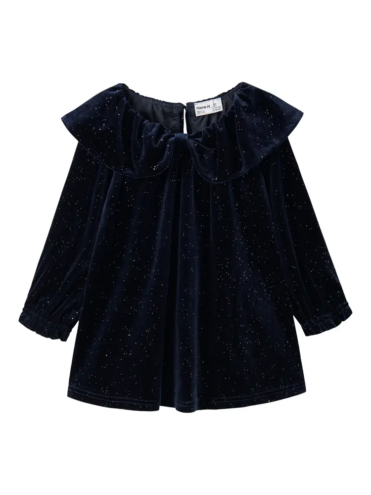 Name It Ricy Velour Kjole - Evening Blue - 98 Name It Ricy Velour Kjole - Evening Blue - 98