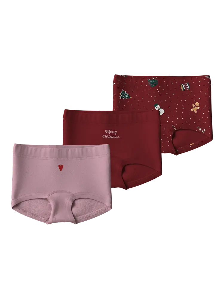 Name It Vismas Underbukser 3-Pak - Red Dahlia - 86