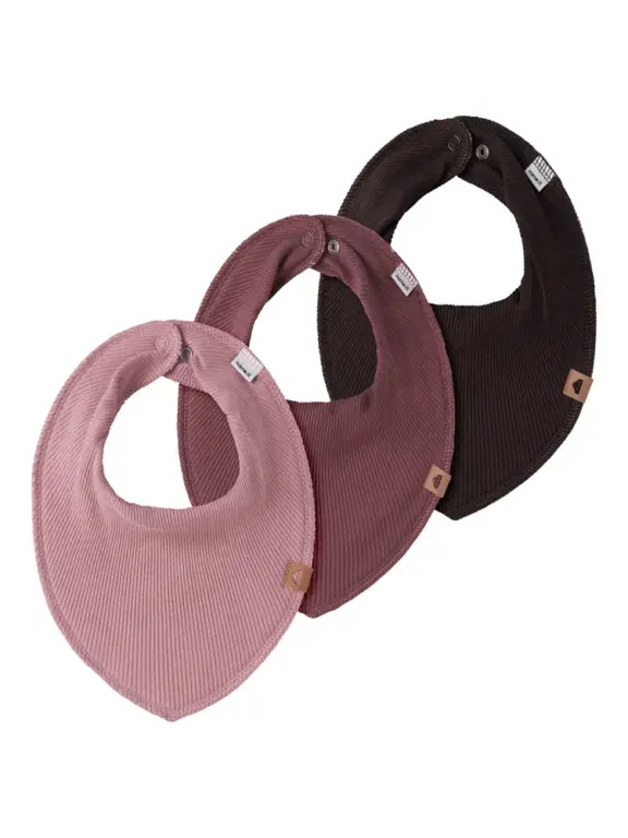 Name It Yvette Rib Bib 3-Pak - Lilas - ONE SIZE