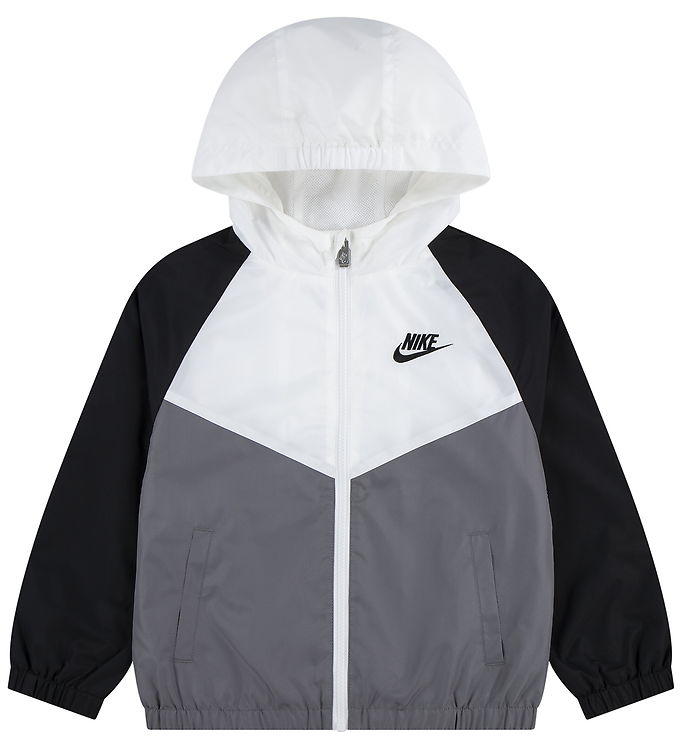 Nike Overgangsjakke - New Chevron Windrunner - Hvid/Grå/Sort