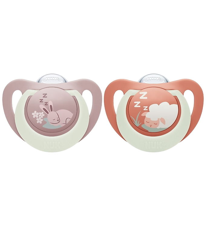 Nuk Sutter - 2-pak - First Choice Night - Bunny/Sheep - Rose/Rus Nuk Sutter - 2-pak - First Choice Night - Bunny/Sheep - Rose/Rus