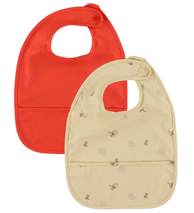 OYOY Hagesmække - 2-pak - PU - Dino - Butter/Cherry Red