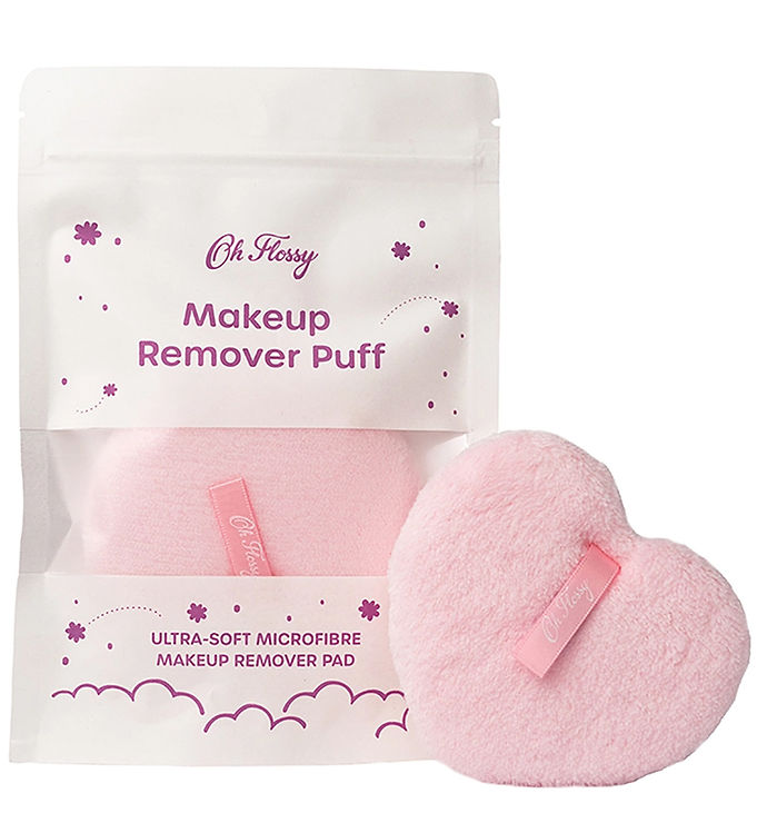 Oh Flossy Makeupfjerner-pude - Hjerte - Rosa