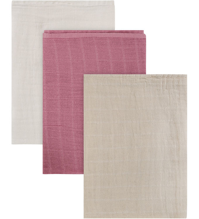 Pippi Baby Stofbleer - Noos - 3-pak - Musselin - 65x65 - Mauve O