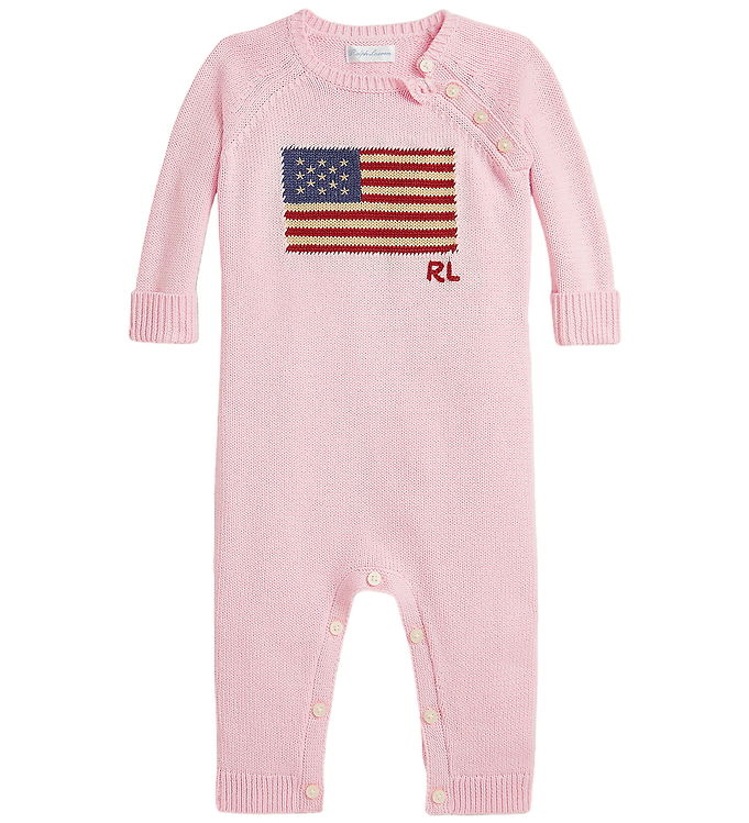 Polo Ralph Lauren Heldragt - Strik - Acacia Pink m. Flag