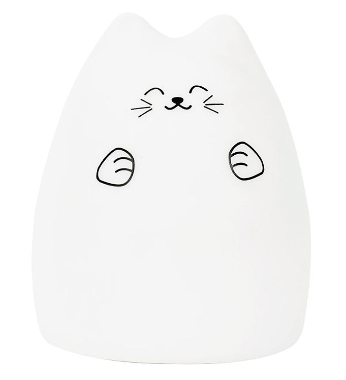 Rabbit & Friends Lampe - 15x11 cm - Kat - Hvid