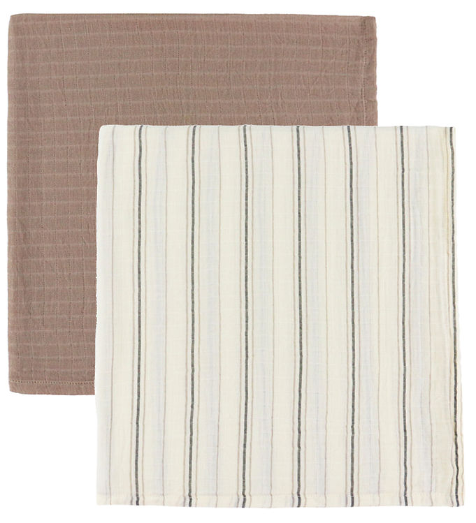Sebra Stofbleer - 3-pak - 75x75 cm - Cream Stripe/ Beige