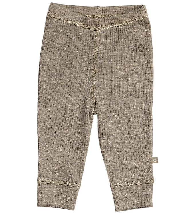 SmallStuff Leggings - Uld - Rib - Light Nature