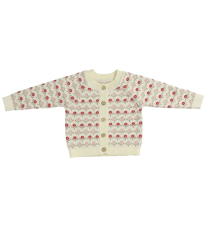 Smallstuff Cardigan - Uld - Strik - Off White m. Mønster