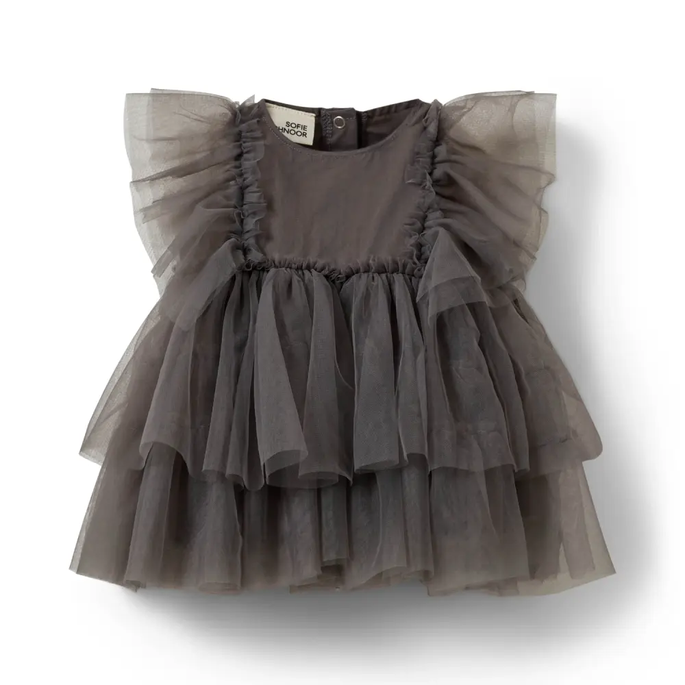 Sofie Schnoor Kids Theressa Kjole - Grey - 68