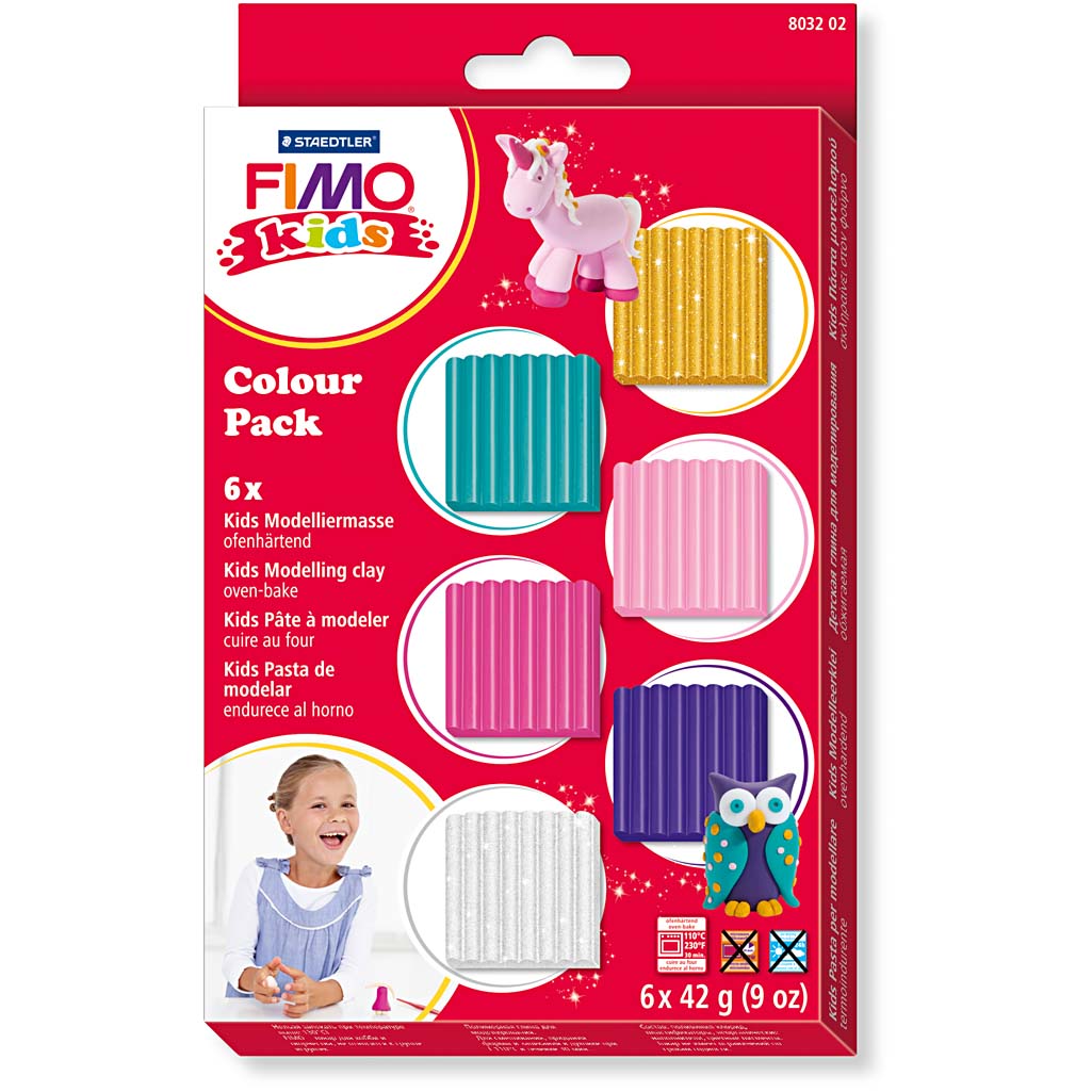 Staedtler | FIMO ler 42 gr. - Kulørt, 6 stk