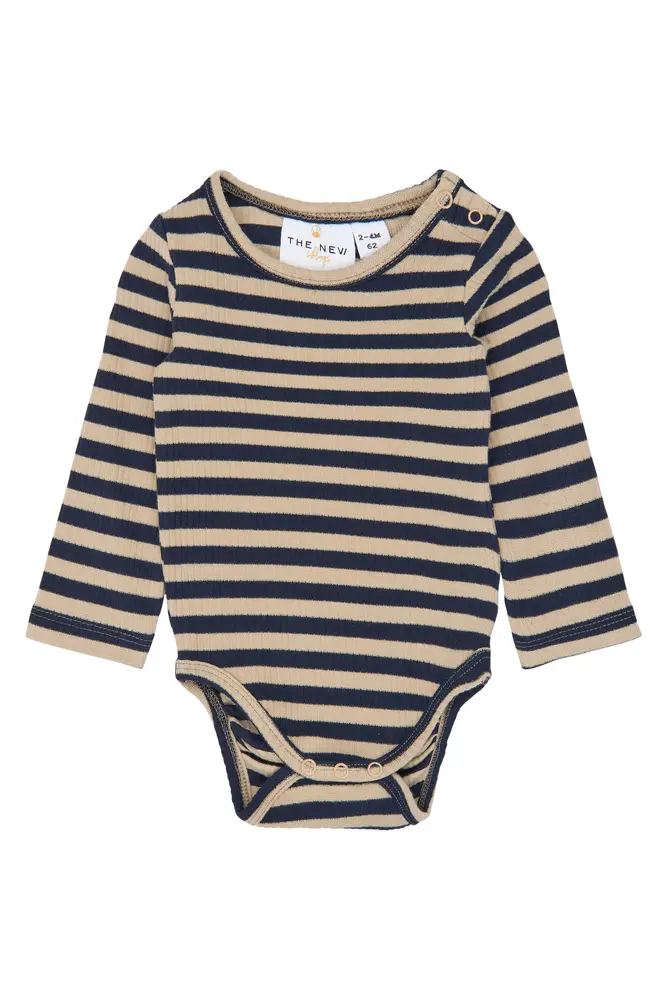 The New Siblings Fro Langærmet Rib Body - Navy Blazer Striped - 56